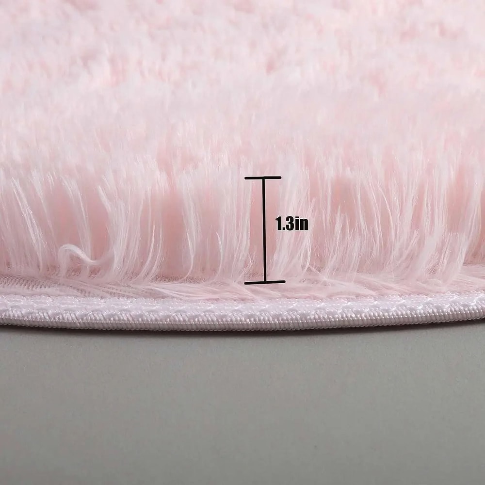 Ultra Soft Fluffy Round Rug Plush White Shag Carpet For Bedroom And Living Room 6