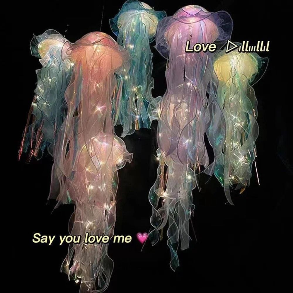 Colorful DIY Jellyfish Lantern Under The Sea Jellyfish Lamp For Bedroom And Party Decor 10