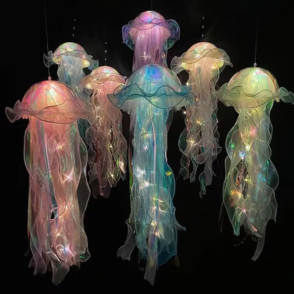 Colorful DIY Jellyfish Lantern Under The Sea Jellyfish Lamp For Bedroom And Party Decor 0