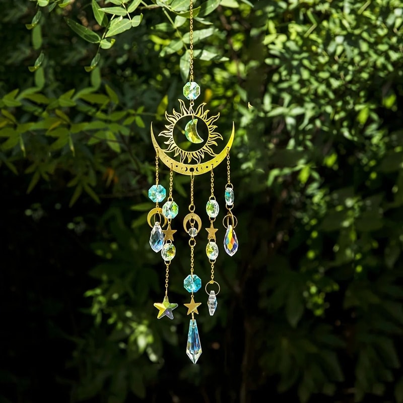 Star Moon Wind Chime Sun Catcher Hanging Garden Decoration 2