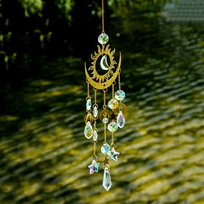 Star Moon Wind Chime Sun Catcher Hanging Garden Decoration 3