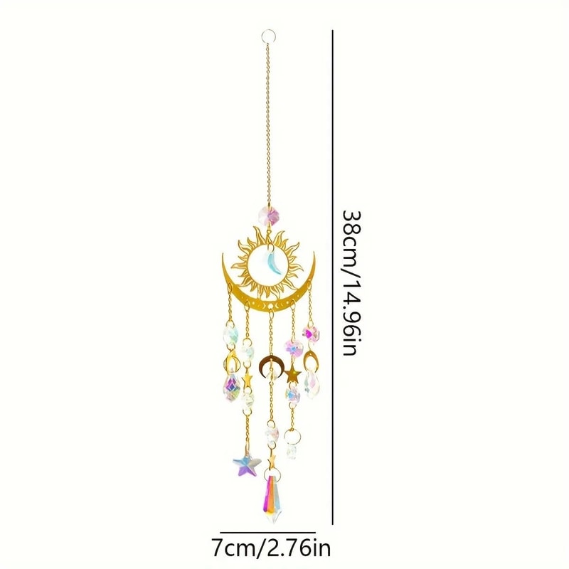 Star Moon Wind Chime Sun Catcher Hanging Garden Decoration 5