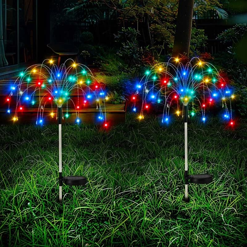 Solar Fireworks Garden Lights Waterproof Outdoor Lawn Decoration 1