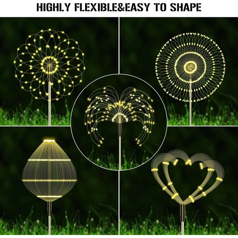 Solar Fireworks Garden Lights Waterproof Outdoor Lawn Decoration 7