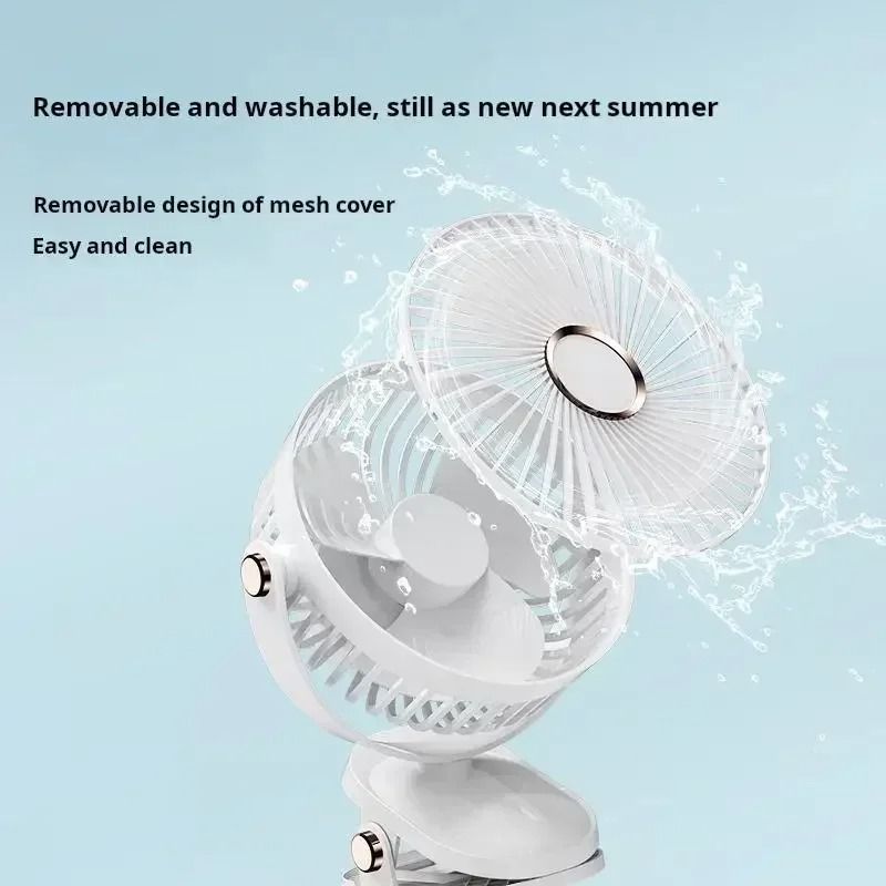 Portable Mini Clip On Fan Rechargeable LED Desk And Handheld Fan 5