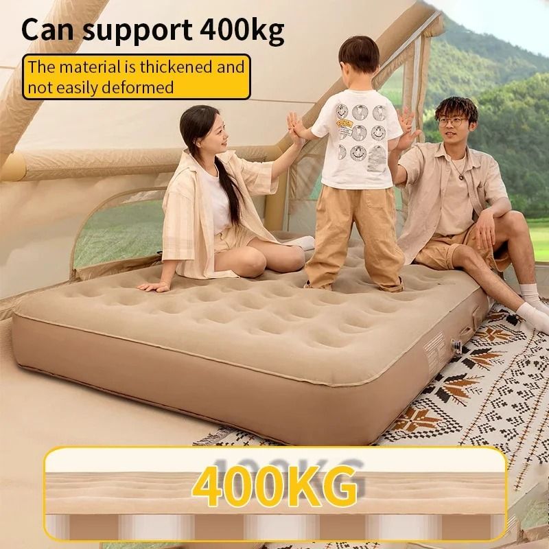 Self Inflating Camping Air Mattress Portable Double Inflatable Sleeping Pad With Built In Pump 5