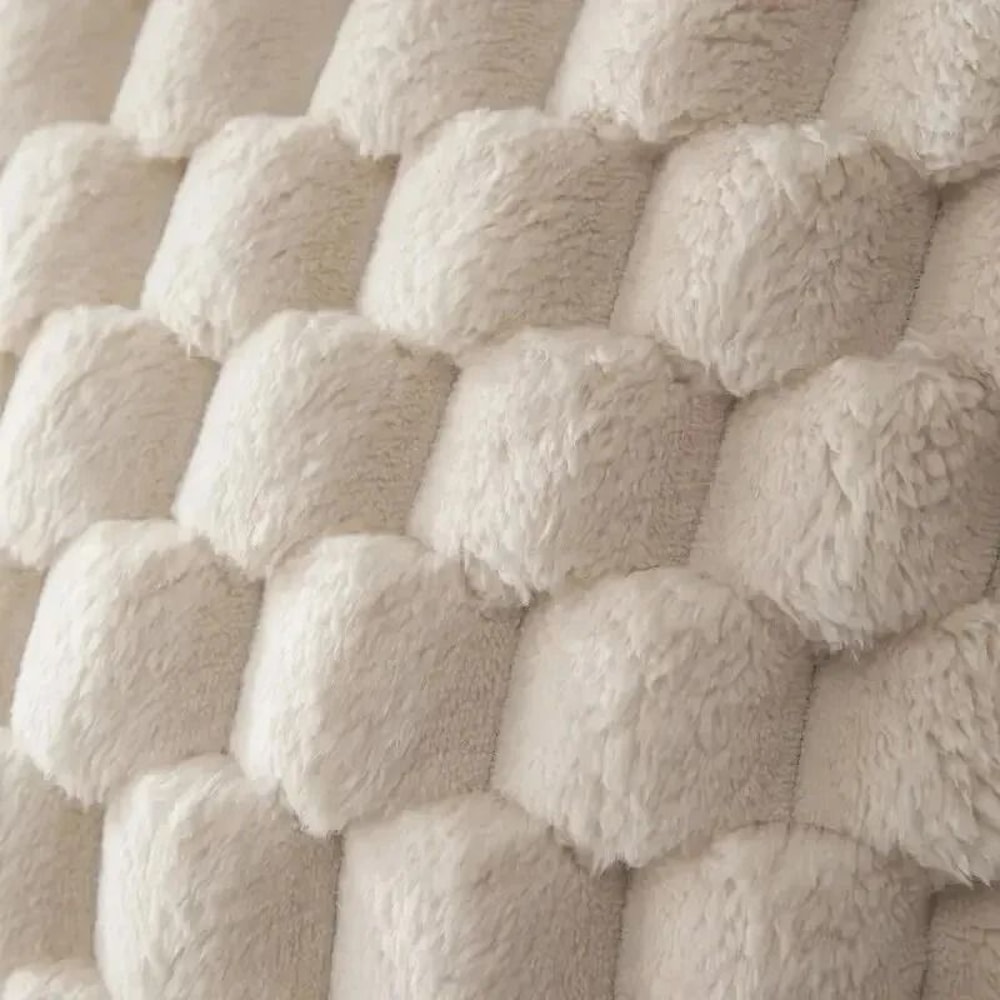 3D Plush Throw Pillowcase Cream White Decorative Sofa Cushion Cover 7