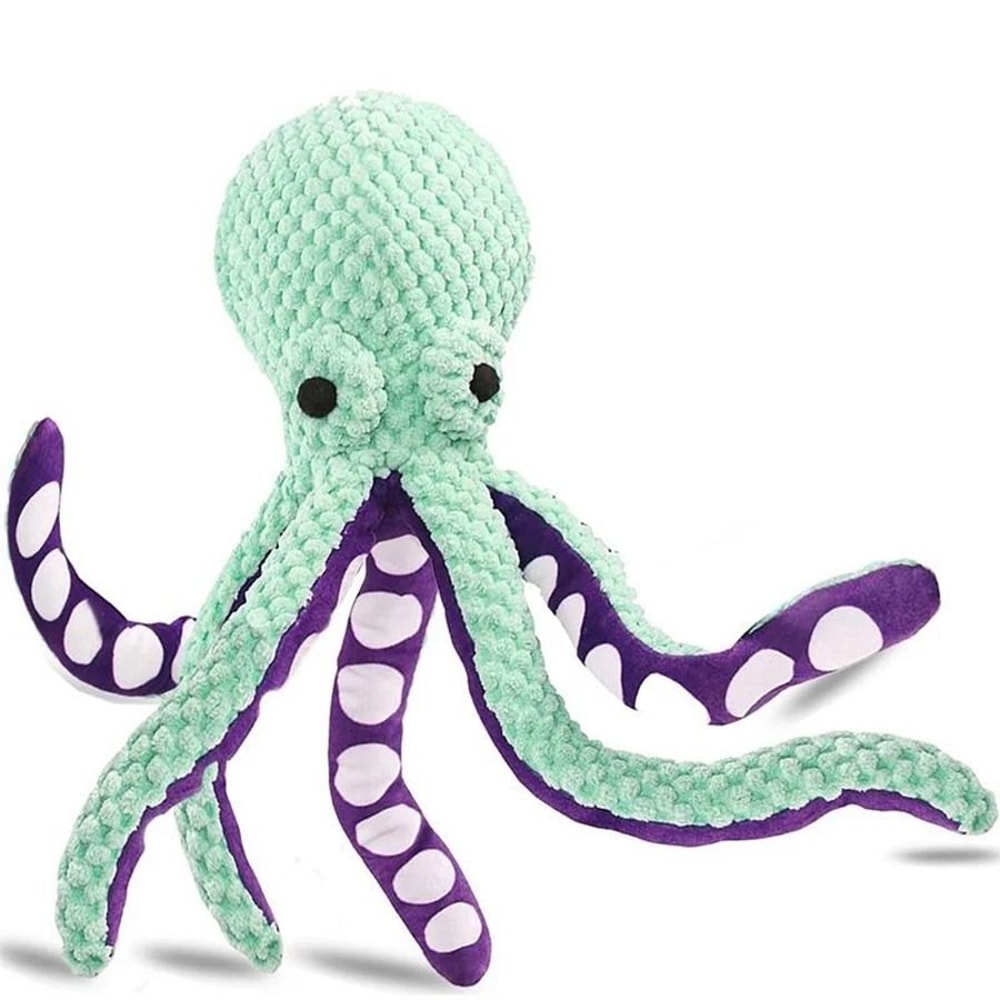 Interactive Plush Octopus Dog Toy Squeaky Boredom Companion For Dogs 0