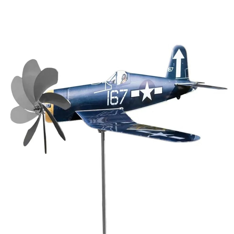Airplane Metal Garden Wind Spinner Outdoor Stainless Steel Wind Sculpture 2