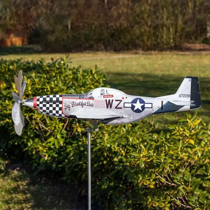 Airplane Metal Garden Wind Spinner Outdoor Stainless Steel Wind Sculpture 3