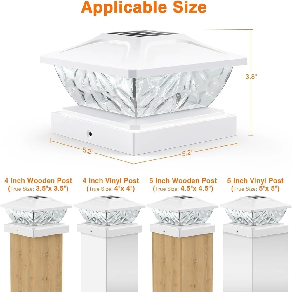 Solar Post Lights Outdoor Deck And Fence Post LED Garden Lights 8
