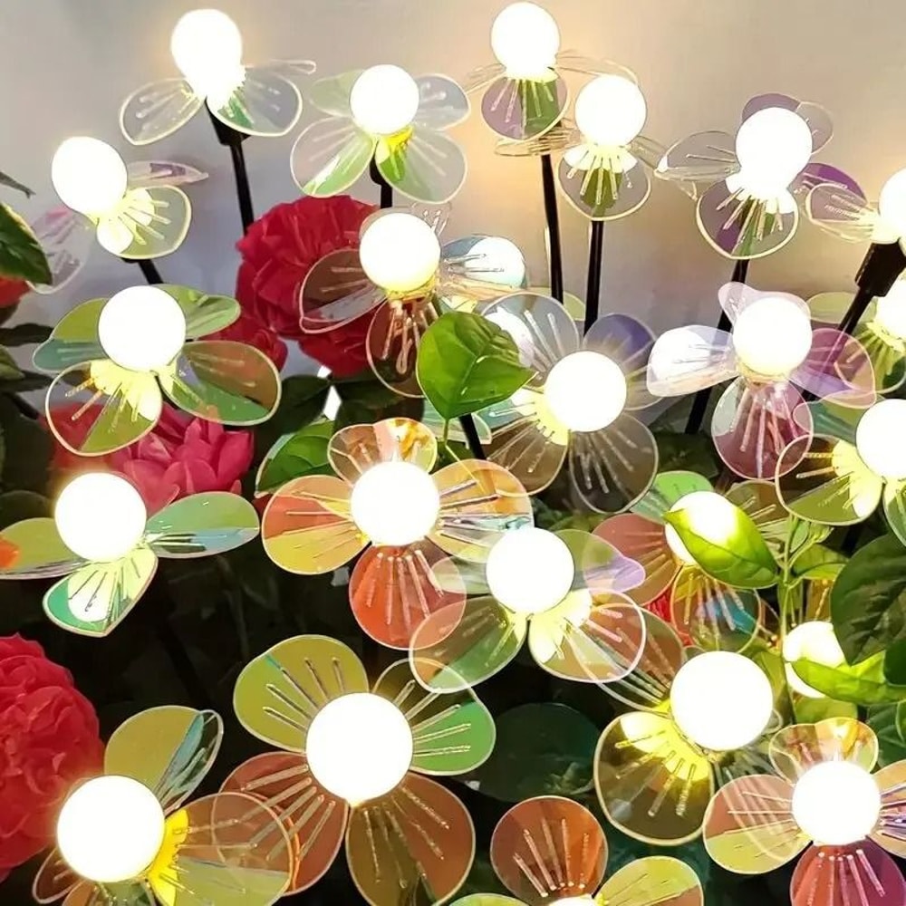 Solar Firefly Flower Lights Outdoor Waterproof LED Garden Pathway Light 5