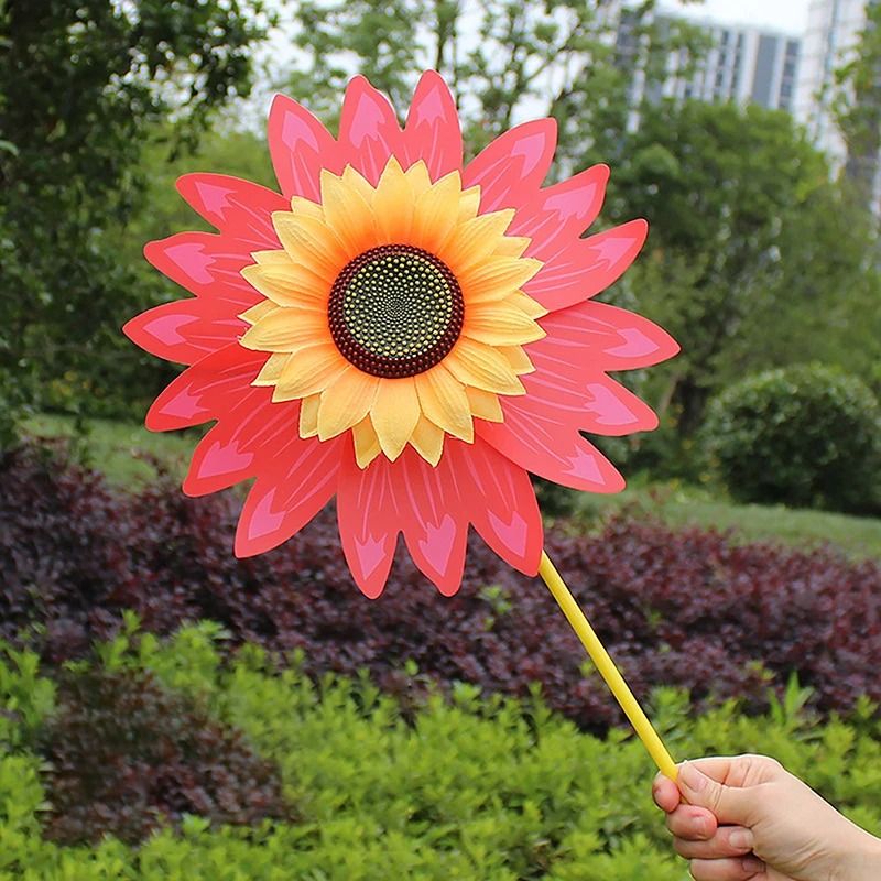 Colorful Sunflower Windmill Garden Wind Spinner Outdoor Lawn Decoration 5