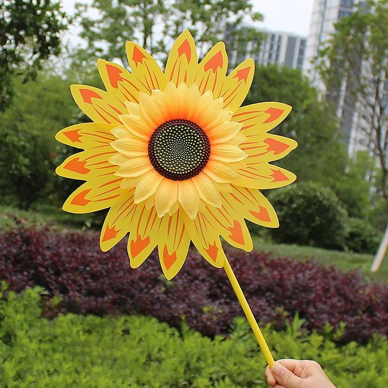 Colorful Sunflower Windmill Garden Wind Spinner Outdoor Lawn Decoration 3