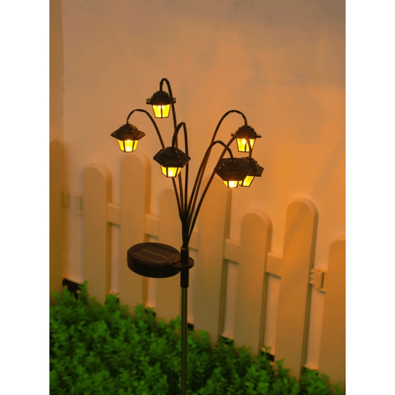 Retro Solar Garden Lantern Vintage Street Lamp Outdoor Decorative Light 2