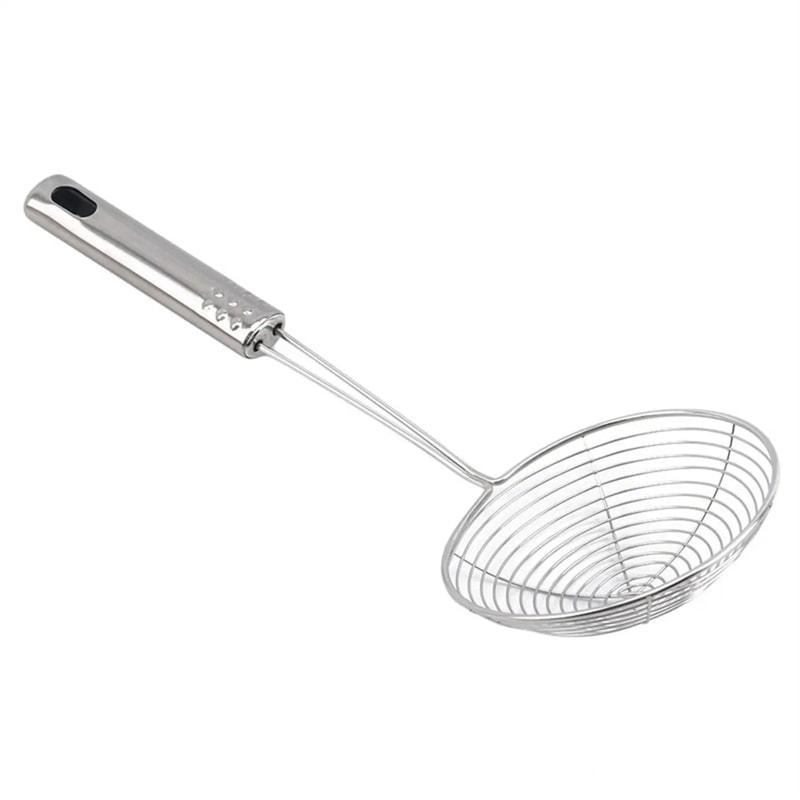 Stainless Steel Wire Mesh Skimmer Spoon Heat Resistant Frying Strainer Scoop 2