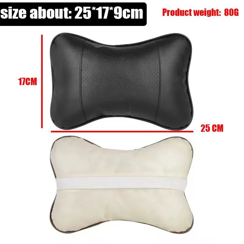 Universal Car Neck Pillow Headrest PU Leather Car Seat Neck Support Cushion 0