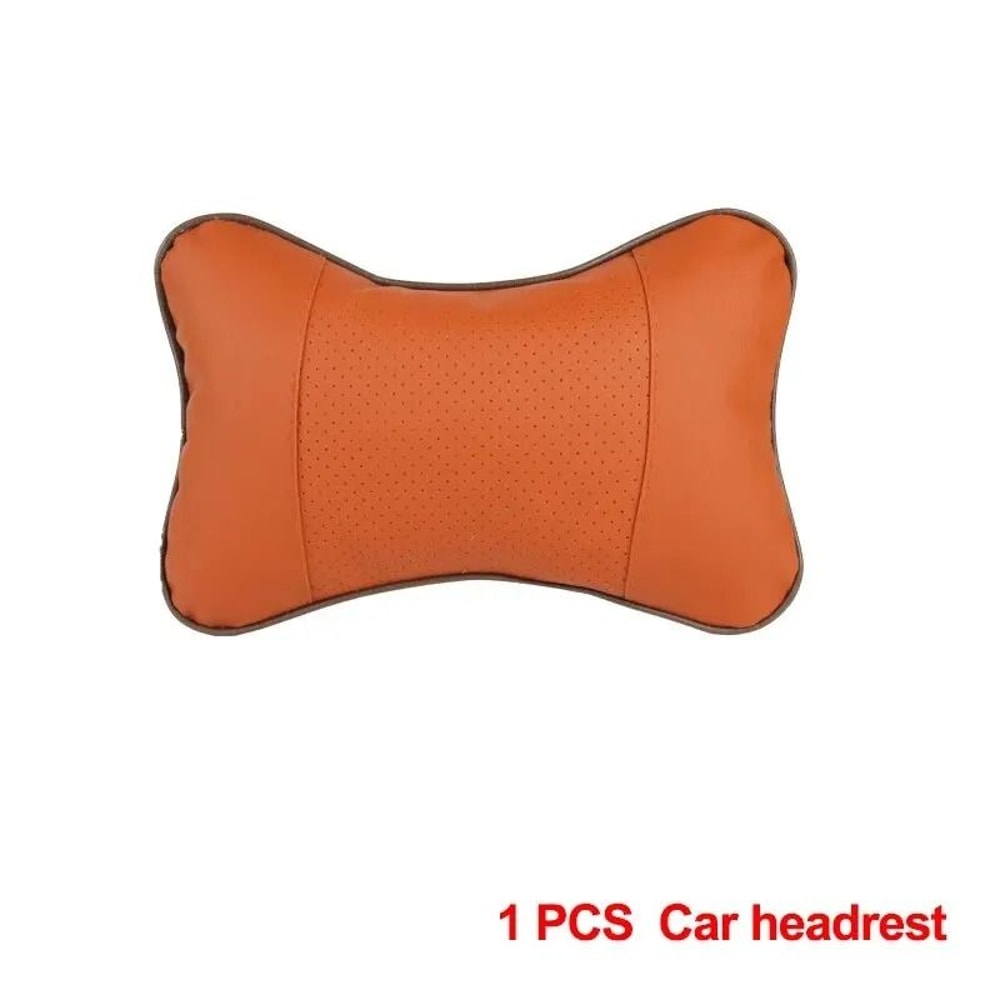 Universal Car Neck Pillow Headrest PU Leather Car Seat Neck Support Cushion 3