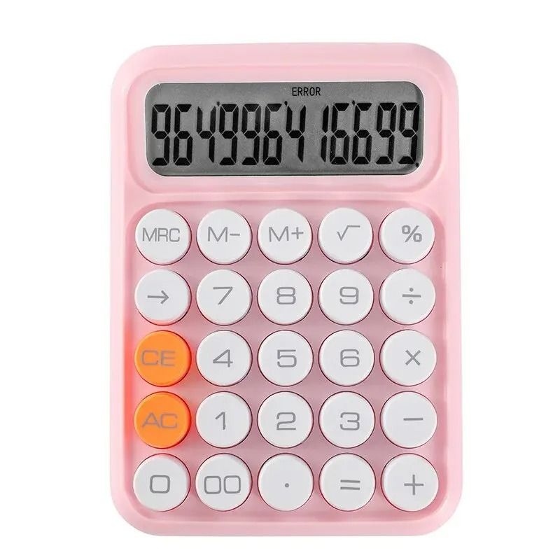 Cute Candy Color Mechanical Calculator 12 Digit Desktop Keyboard Calculator 2