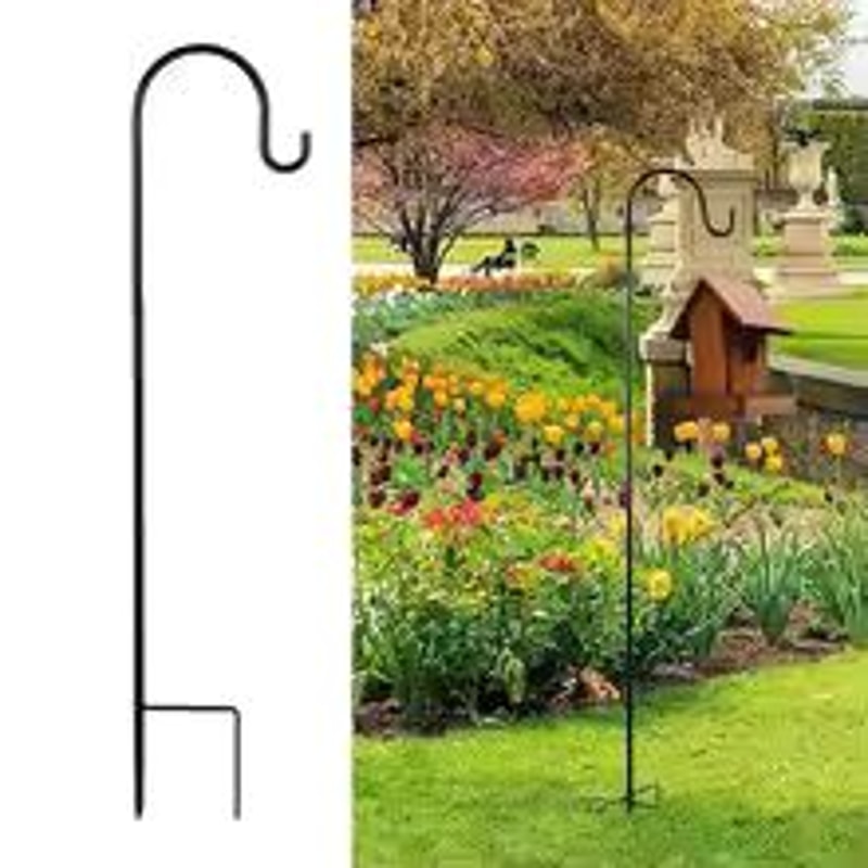 Heavy Duty Garden Shepherd Hook Outdoor Plant Hanging Hook Stand 4