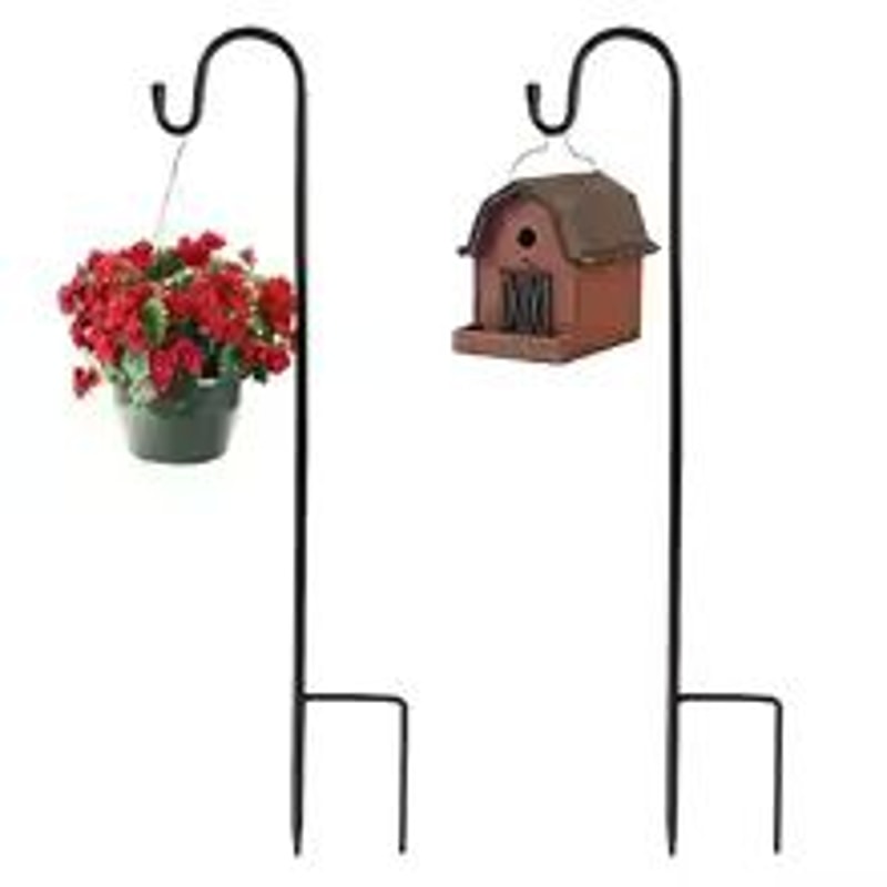 Heavy Duty Garden Shepherd Hook Outdoor Plant Hanging Hook Stand 5