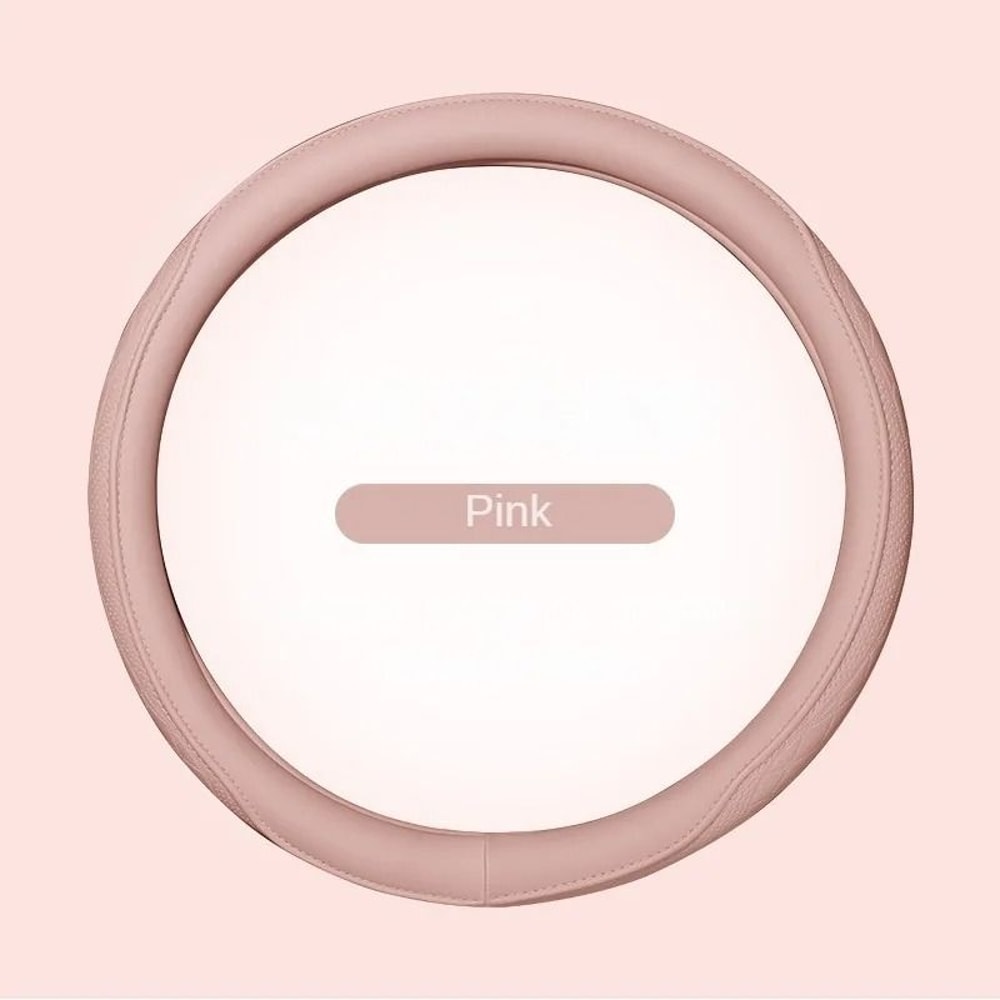 Premium Napa Leather Steering Wheel Cover Breathable Universal 15 Inch Steering Wheel Cover 2