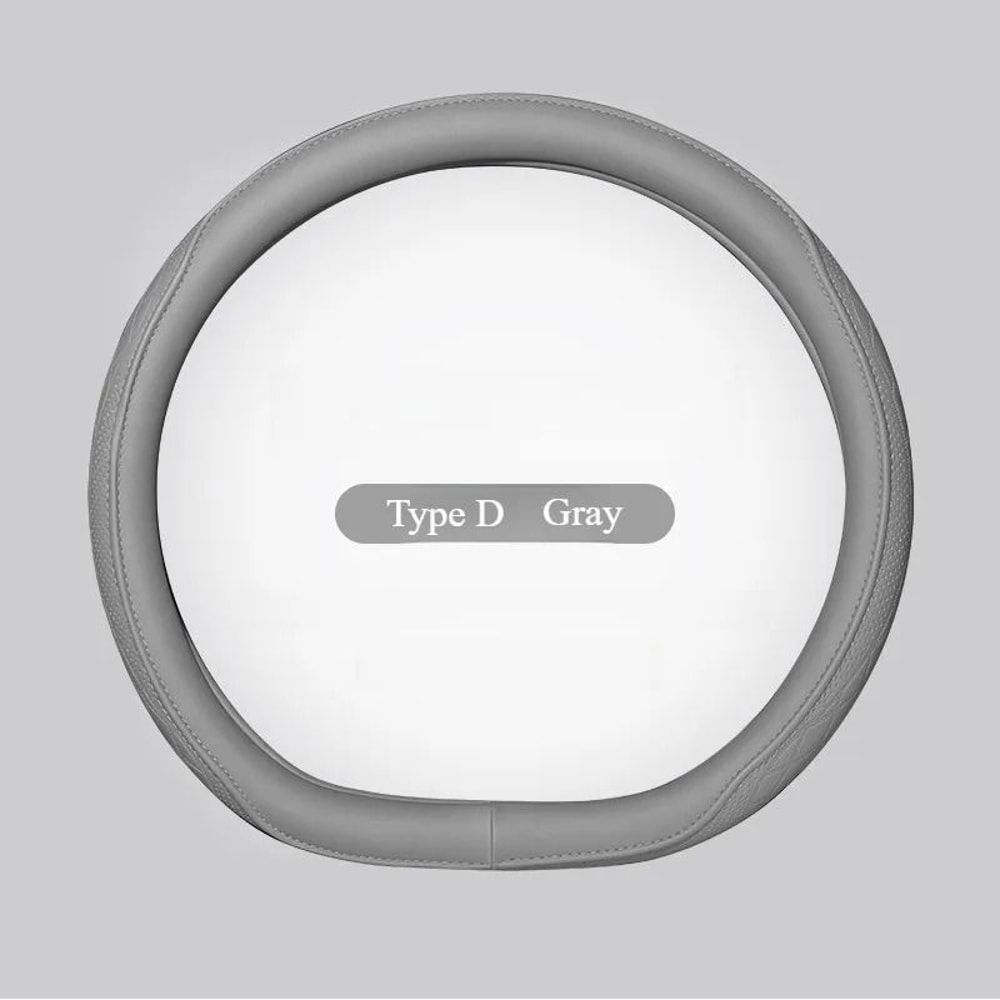 Premium Napa Leather Steering Wheel Cover Breathable Universal 15 Inch Steering Wheel Cover 9