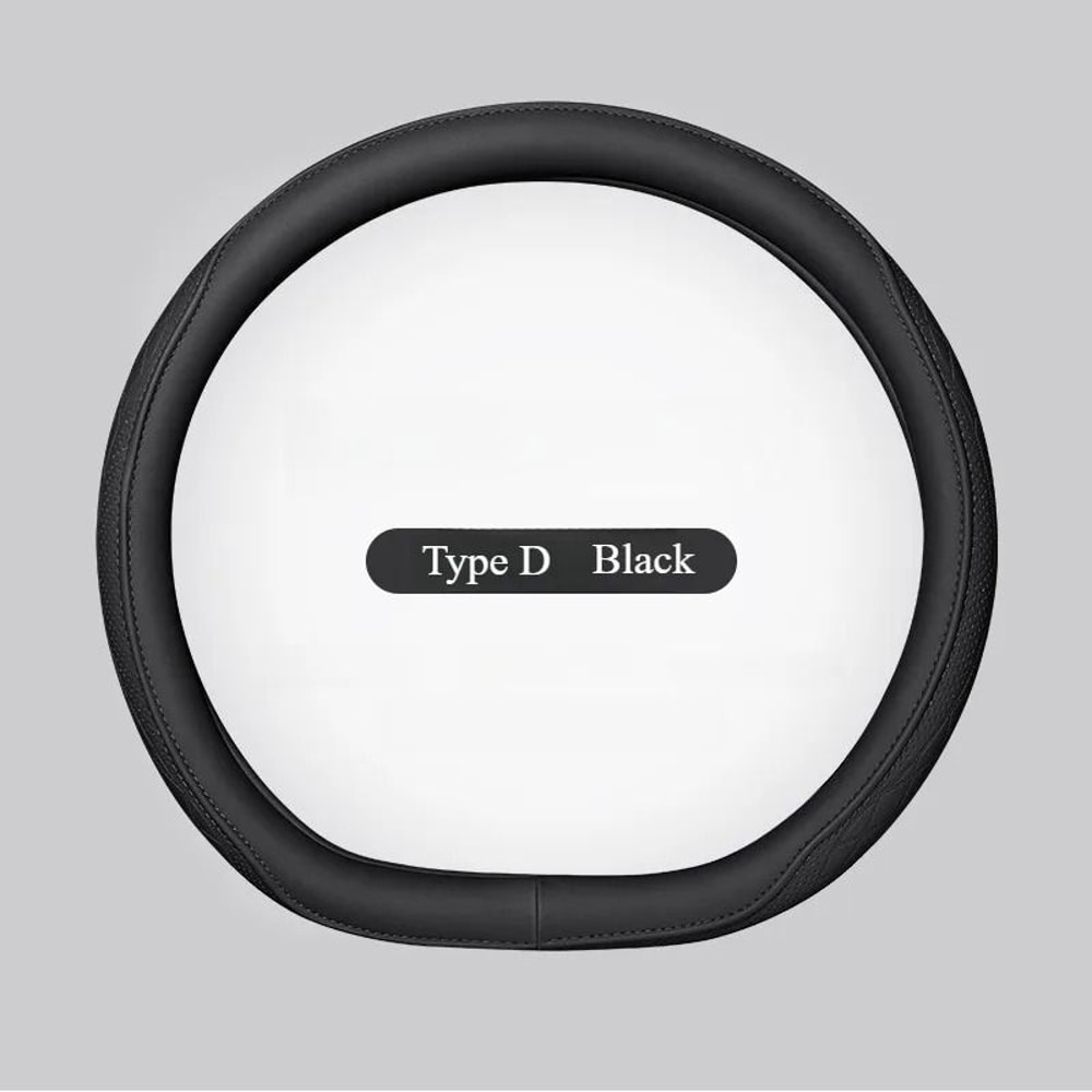 Premium Napa Leather Steering Wheel Cover Breathable Universal 15 Inch Steering Wheel Cover 6