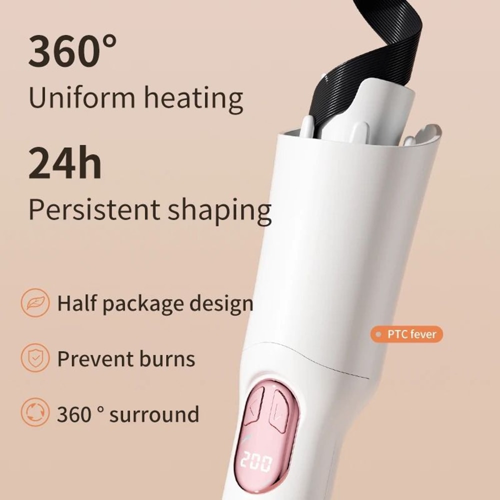 CurlEase Automatic Hair Curler 28mm Rotating Ceramic Curling Iron 5