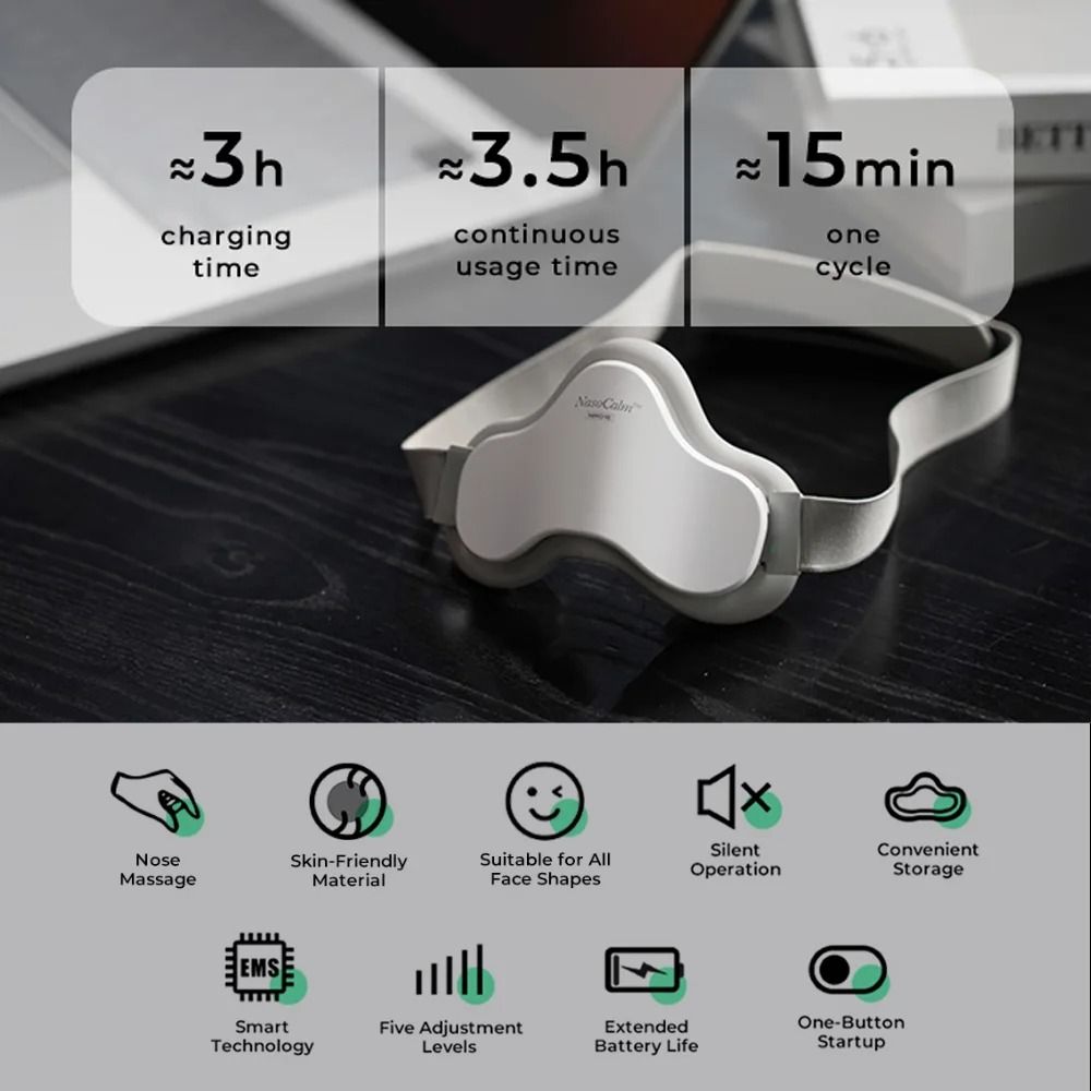 BreatheEase Nasal Congestion Reliever EMS Nose Massager For Better Breathing 1