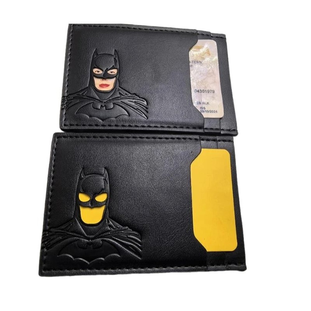 HeroMask Leather Card Holder Wallet Superhero Mask ID Card Wallet 0