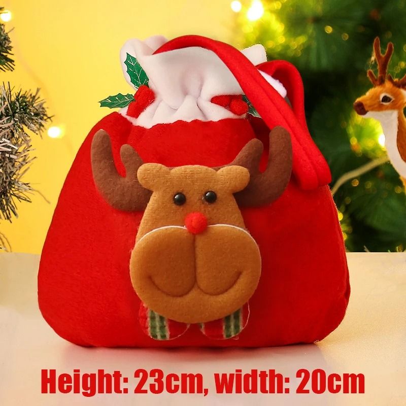 Festive Christmas Gift Bags Drawstring Santa Sack Bags 4 Piece Holiday Candy And Gift Pouches 1