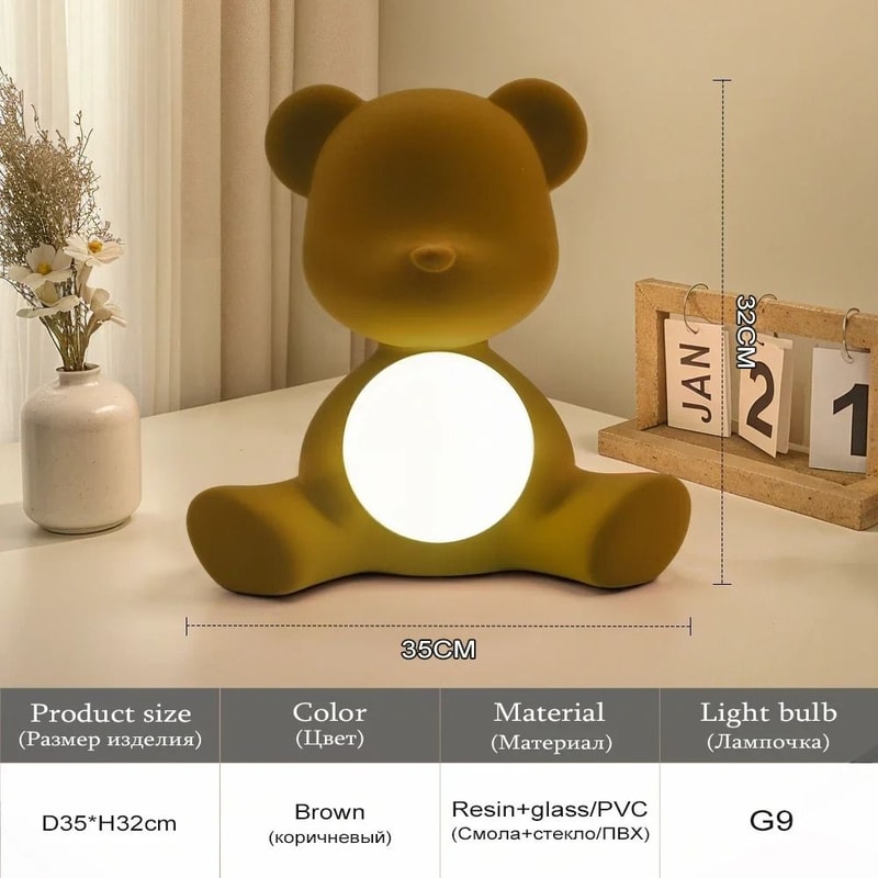 Nordic Teddy Bear Kids Table Lamp Eye Protection Bedside Lamp For Bedroom And Study Desk 5