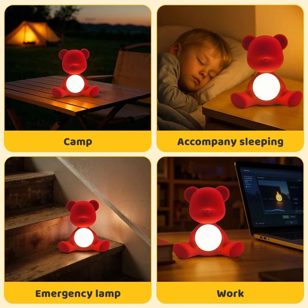 Nordic Teddy Bear Kids Table Lamp Eye Protection Bedside Lamp For Bedroom And Study Desk 10