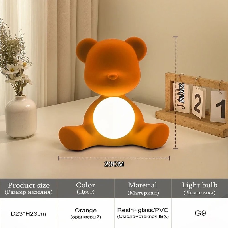 Nordic Teddy Bear Kids Table Lamp Eye Protection Bedside Lamp For Bedroom And Study Desk 1