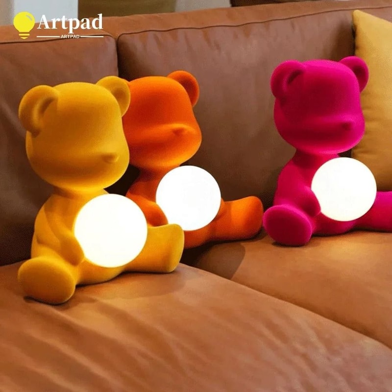 Nordic Teddy Bear Kids Table Lamp Eye Protection Bedside Lamp For Bedroom And Study Desk 9