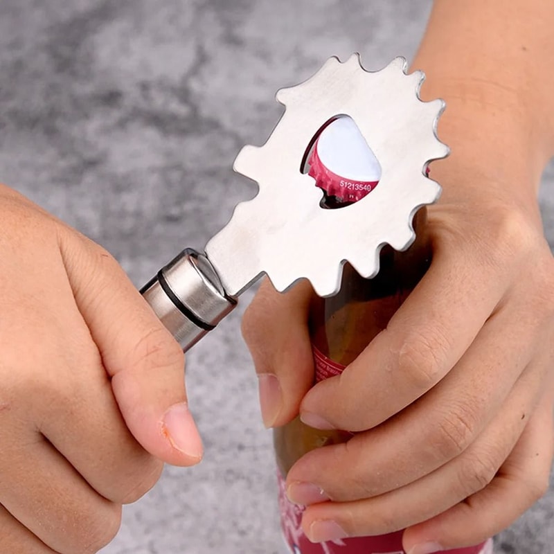 Stainless Steel BBQ Grill Scraper Heavy Duty Grill Cleaning Tool With Built In Bottle Opener 7