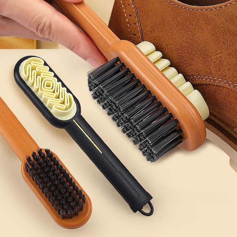 2 In 1 Suede Shoe Brush And Suede Cleaning Eraser Long Handle Boot Cleaner Set 7