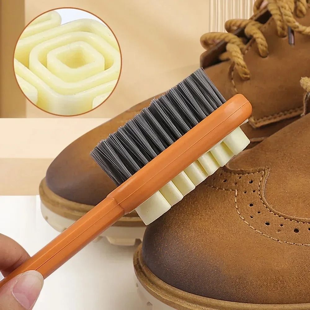 2 In 1 Suede Shoe Brush And Suede Cleaning Eraser Long Handle Boot Cleaner Set 8