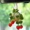 Crochet Car Hanging Plant Strawberry Rearview Mirror Car Charm Cute Handmade Car Decor 0