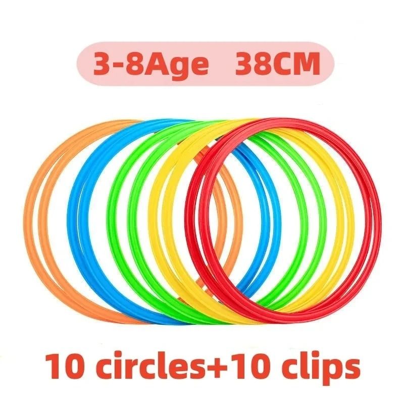 Kids Agility Training Hoops Set Outdoor Jump Ring Game 10 Hoop Lattice Exercise Toy 1