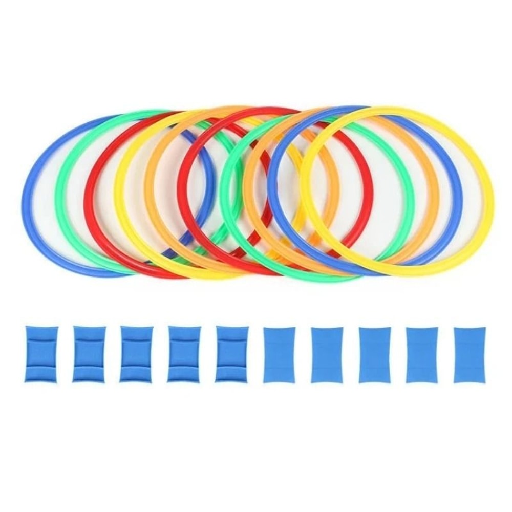 Kids Agility Training Hoops Set Outdoor Jump Ring Game 10 Hoop Lattice Exercise Toy 0