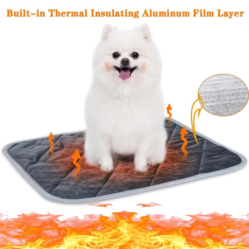 Self Heating Pet Heating Pad Washable Thermal Dog Crate Pad Warm Anti Slip Pet Bed Mat 1