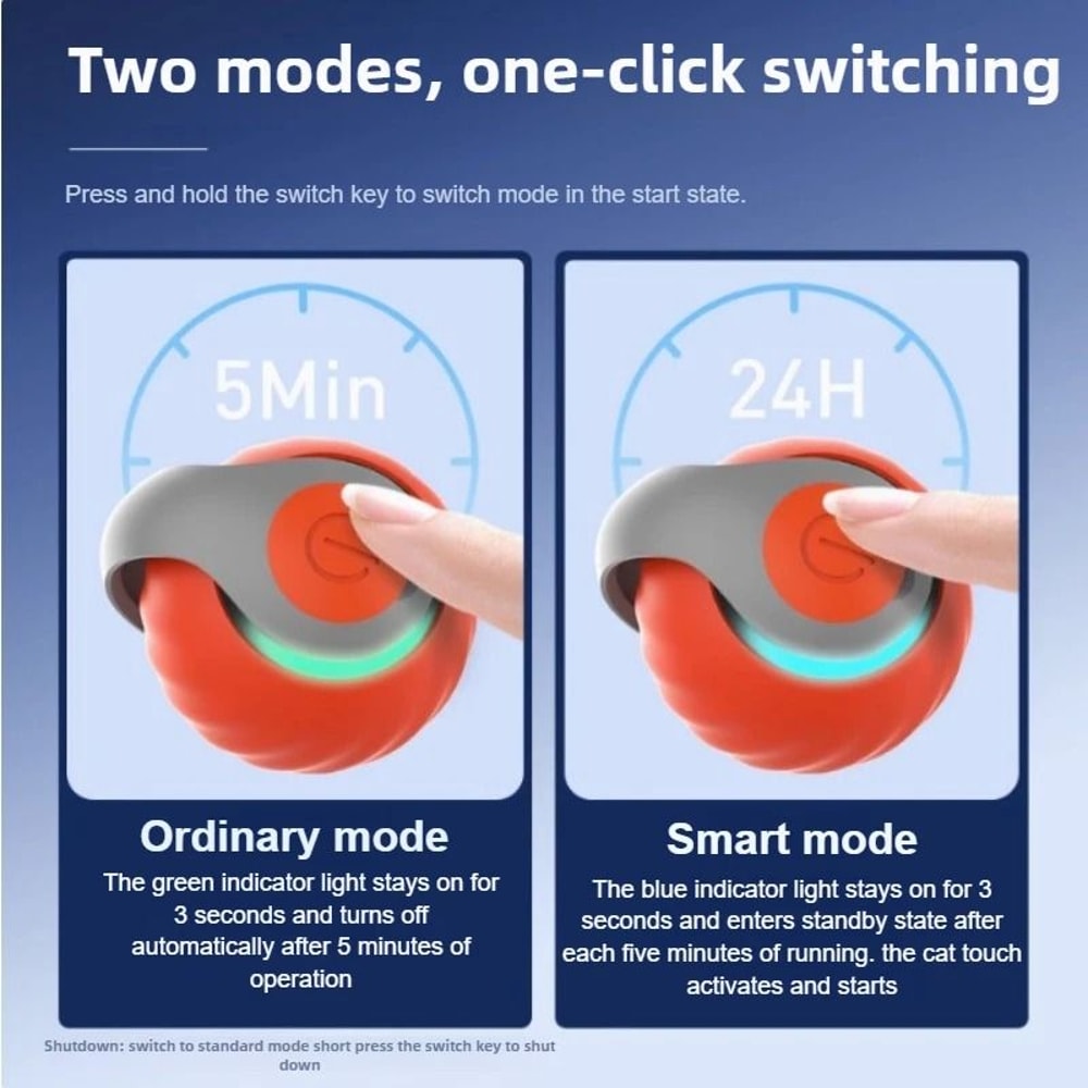 USB Rechargeable Interactive Cat Toy Ball Automatic Smart Cat Toy Rolling Ball With Tail 4