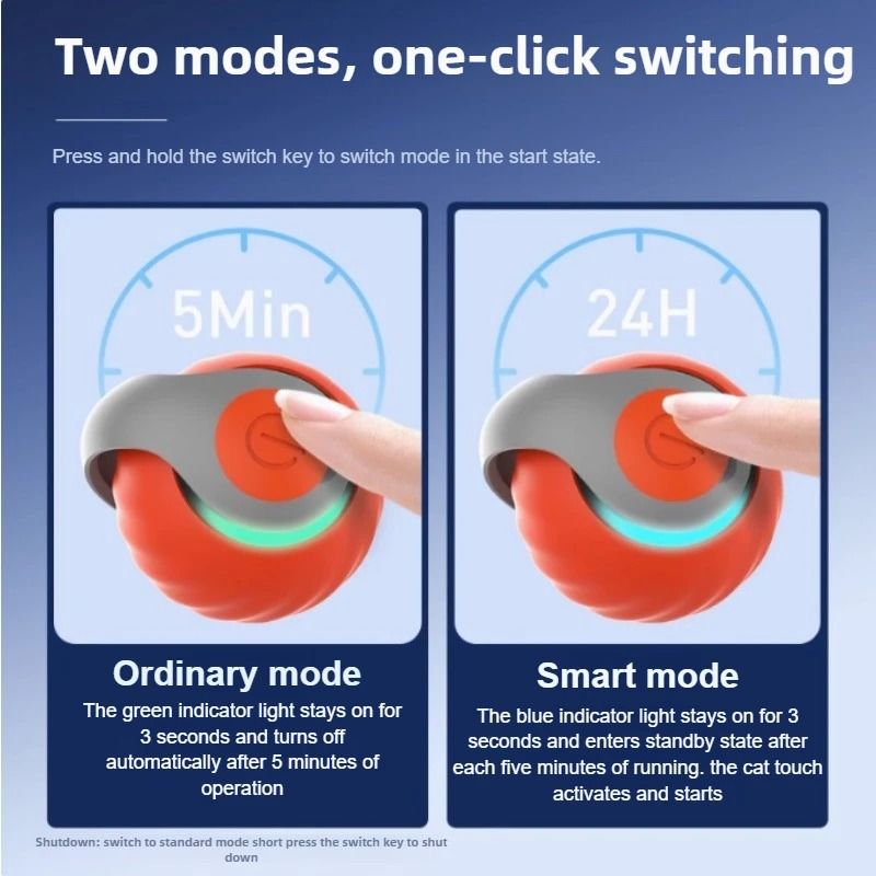 USB Rechargeable Interactive Cat Toy Ball Automatic Smart Cat Toy Rolling Ball With Tail 4