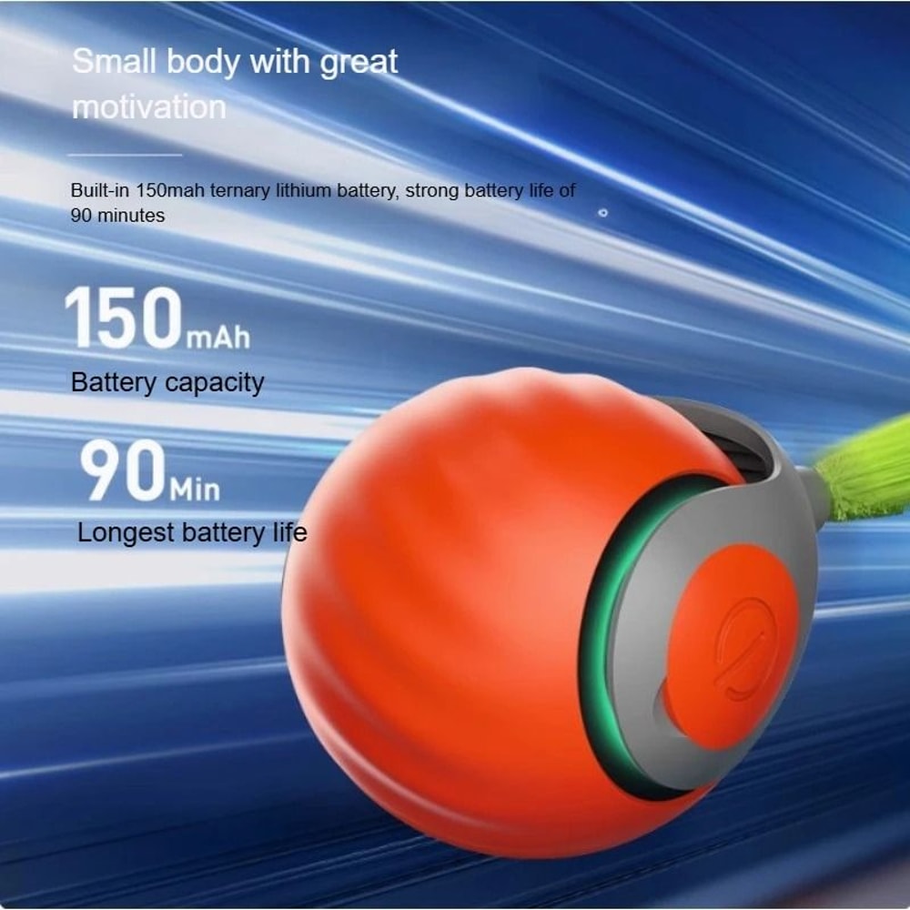USB Rechargeable Interactive Cat Toy Ball Automatic Smart Cat Toy Rolling Ball With Tail 6