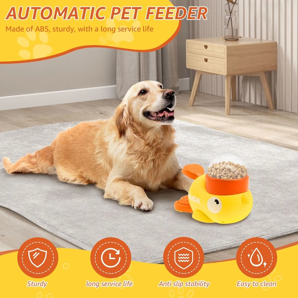 Duck Shape Dog Slow Feeder Toy Interactive Dog Food Dispenser Toy Adjustable Treat Feeder For Pets 10
