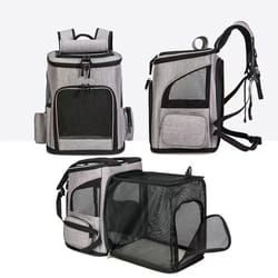 breathable pet carrier backpack foldable cat travel backpack expandable pet carrier for cats and small dogs