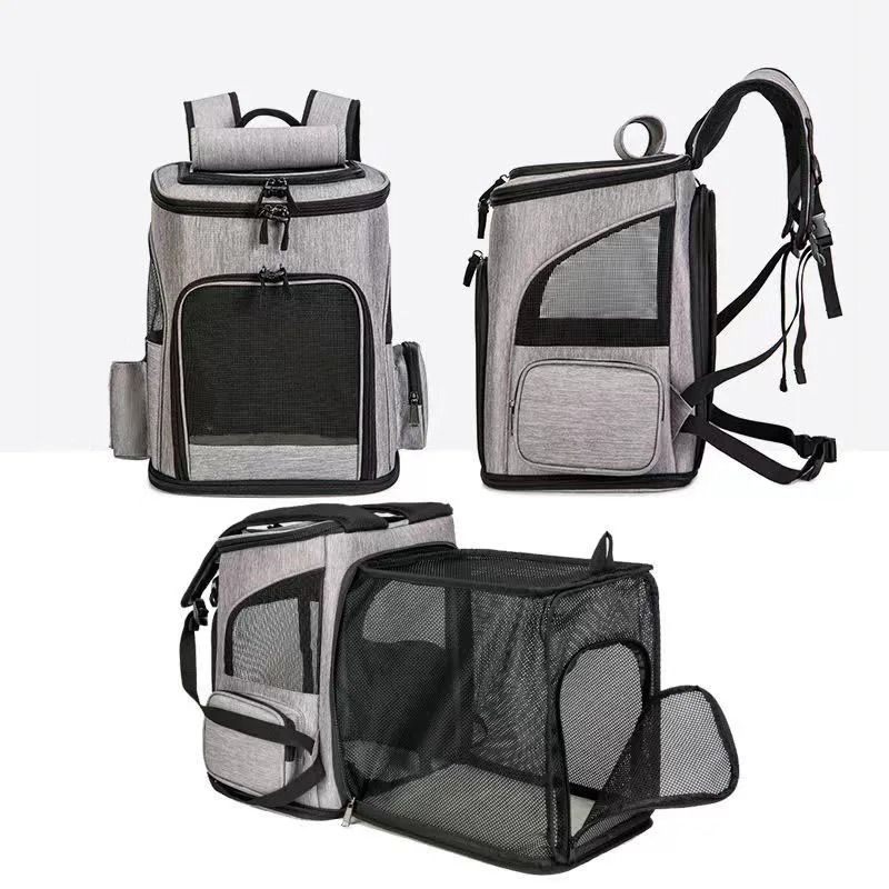 Breathable Pet Carrier Backpack Foldable Cat Travel Backpack Expandable Pet Carrier For Cats And Sm 0