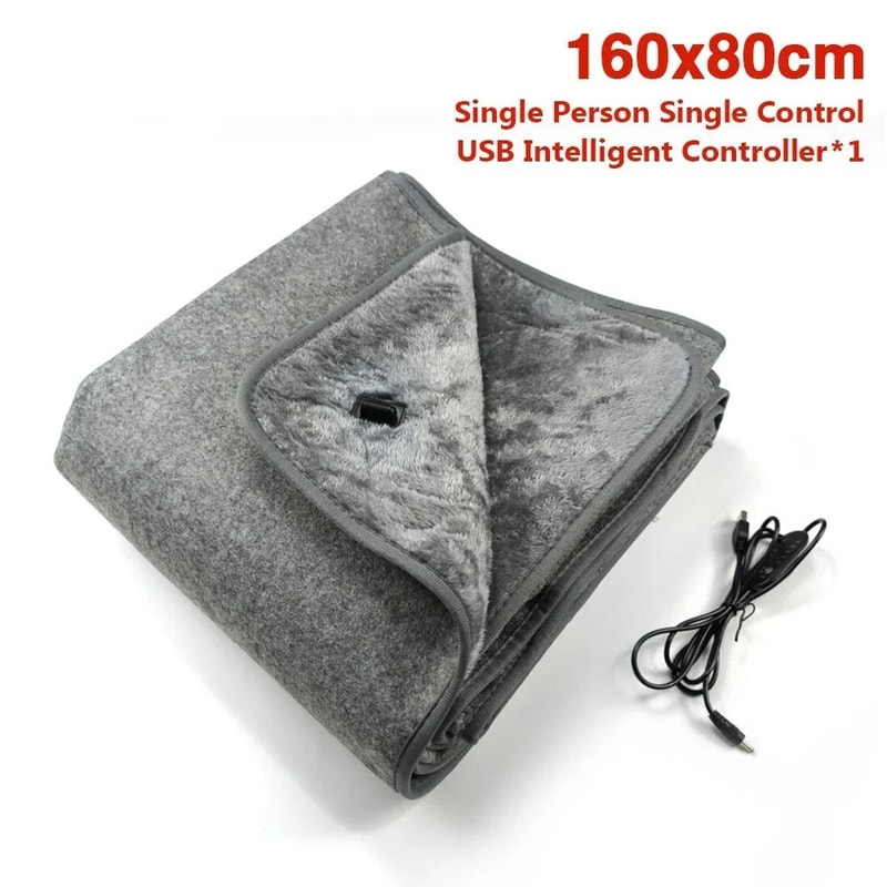 USB Electric Heating Blanket Plush Adjustable Heating Pad With Temperature Control And Timer 1